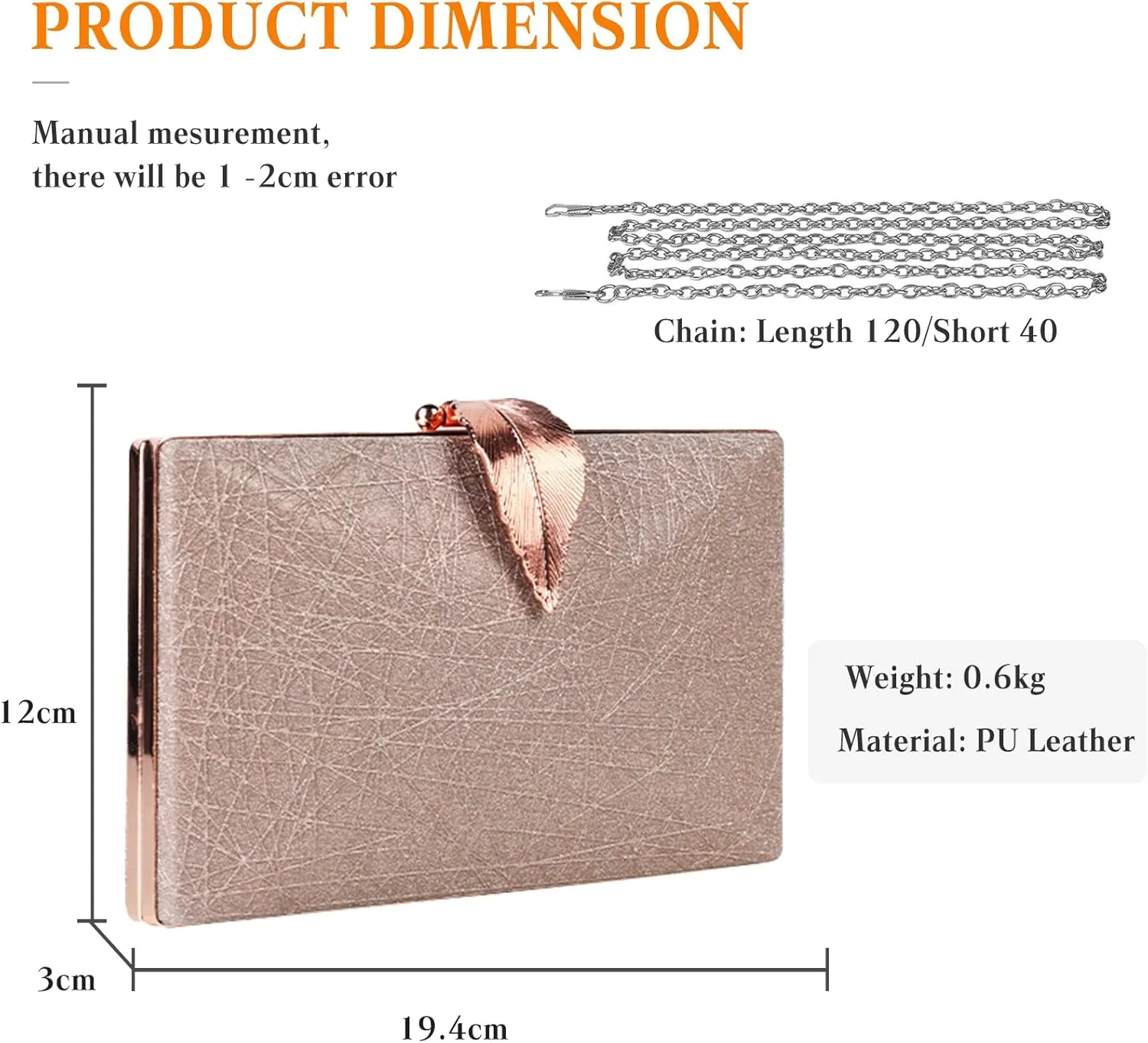 Small Clutch Purses for Women Evening Bag with Leaf-style Flip Lock Bridal Wedding Handbag