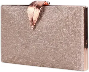 Small Clutch Purses for Women Evening Bag with Leaf-style Flip Lock Bridal Wedding Handbag