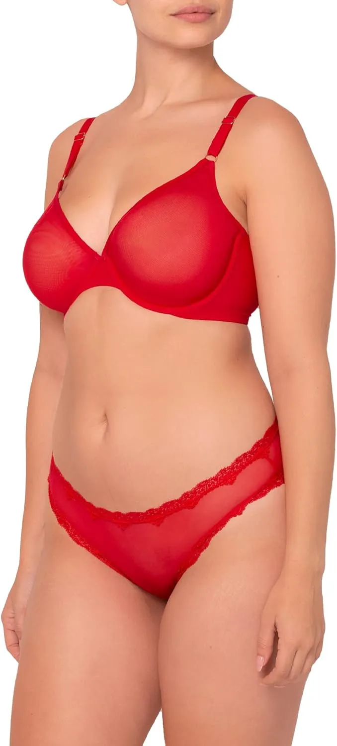 Smart & Sexy Sheer Mesh Demi Underwire Bra – Available in Single or 2-Pack, Flirty & Supportive