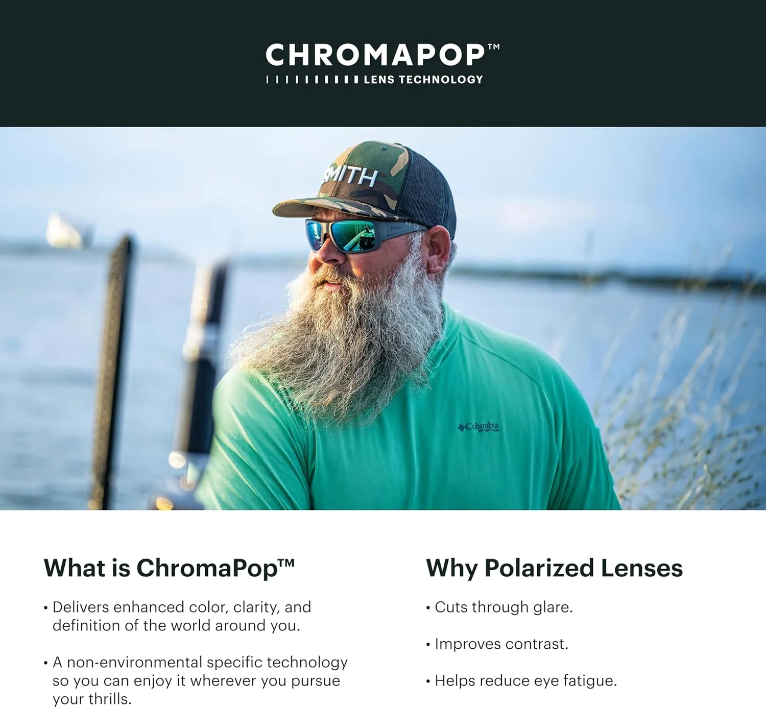 SMITH XC Sunglasses with ChromaPop Lens Technology – Flip-Up Shield Lens Performance Sports Sunglasses – For Men & Women