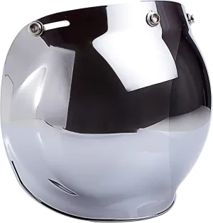 Smoke Tint Bubble Shield for 3-Snap Motorcycle Helmet (Chrome Mirror)