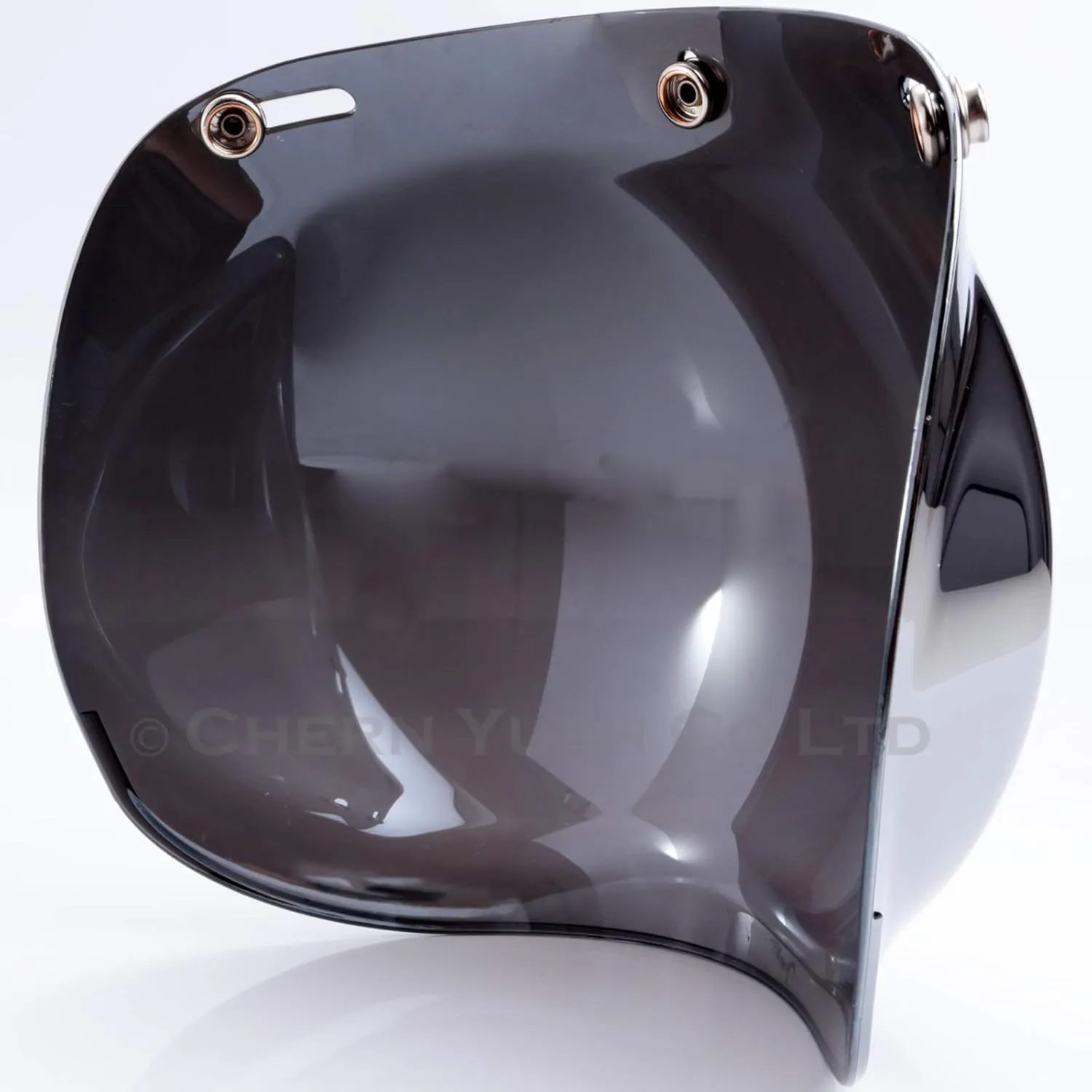 Smoke Tint Bubble Shield for 3-Snap Motorcycle Helmet (Chrome Mirror)