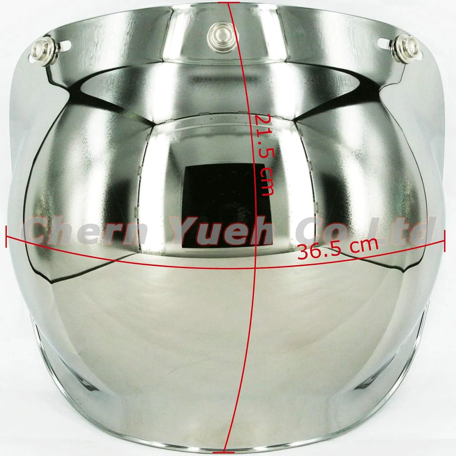 Smoke Tint Bubble Shield for 3-Snap Motorcycle Helmet (Chrome Mirror)