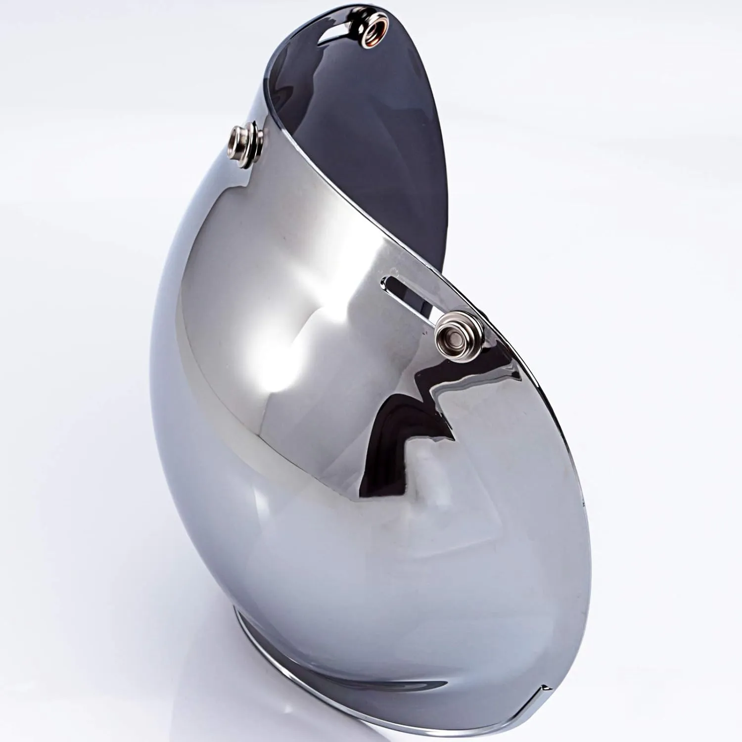 Smoke Tint Bubble Shield for 3-Snap Motorcycle Helmet (Chrome Mirror)