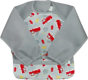 Snap & Go Easy-wear Long Sleeve Bib 12-24mo Aqua Dinosaurs
