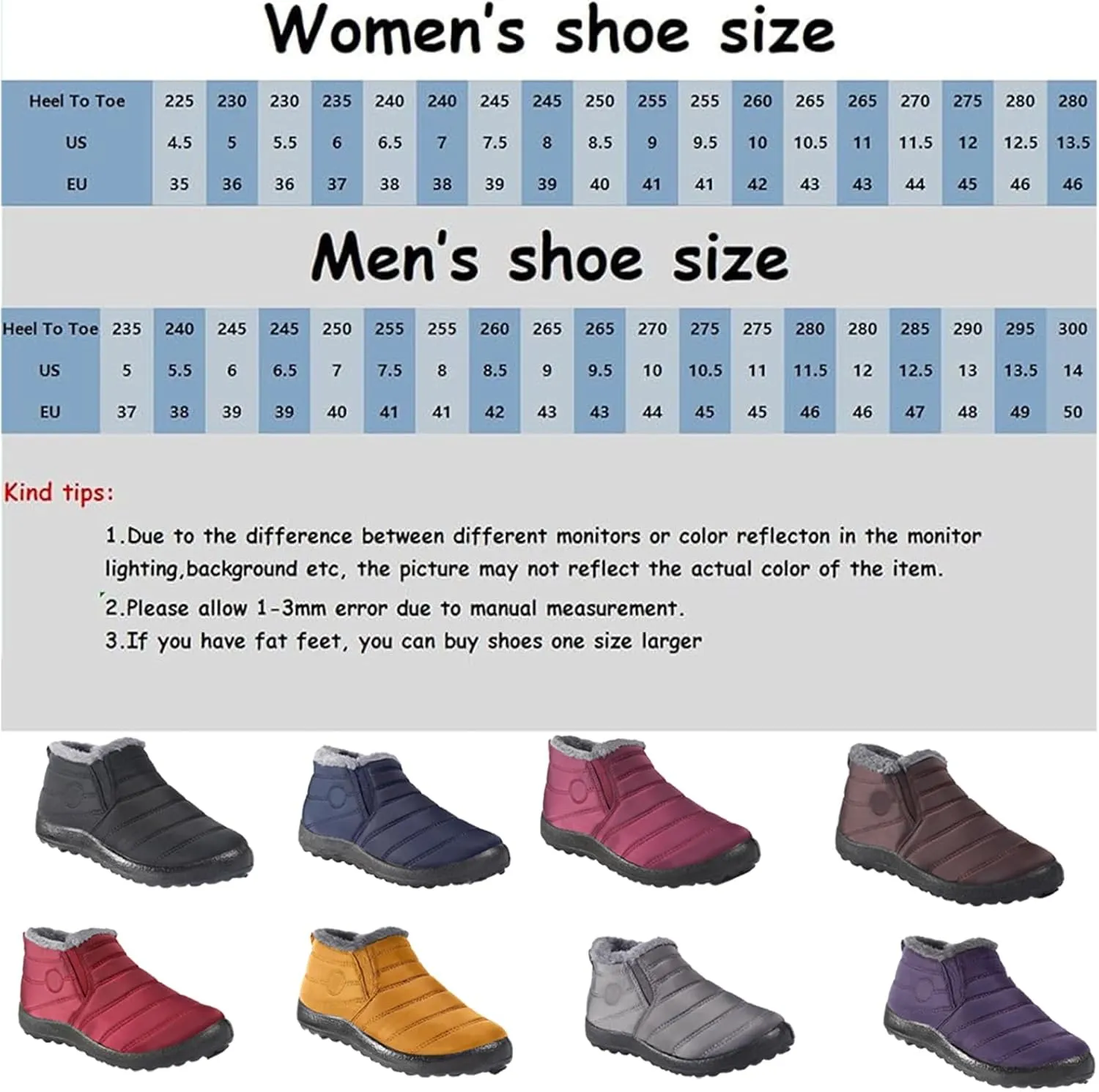 Snow Boots for Women Winter Warm Ankle Booties Waterproof Comfortable Slip On Outdoor Fur Lined Lining Womens Snow Boots