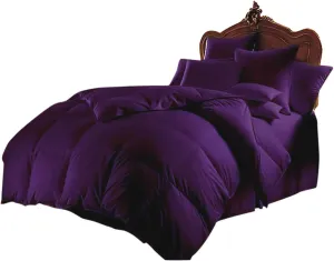 Soft Bed in Bag 800 Series Egyptian Cotton 7 Piece 500 GSM Warm Comforter Set (Comforter   Flat Sheet   Fitted Sheet 18" Deep   4 Pillow Cases) Bedding Set Emperor King Egg Plant