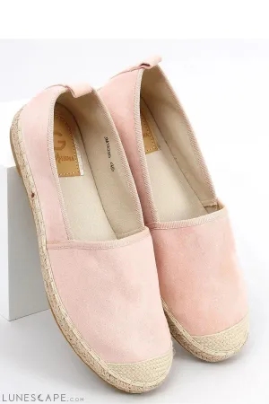 Soft Blush Pink Round Toe Eco-Suede Women's Espadrille Flats with Jute Cap Toe