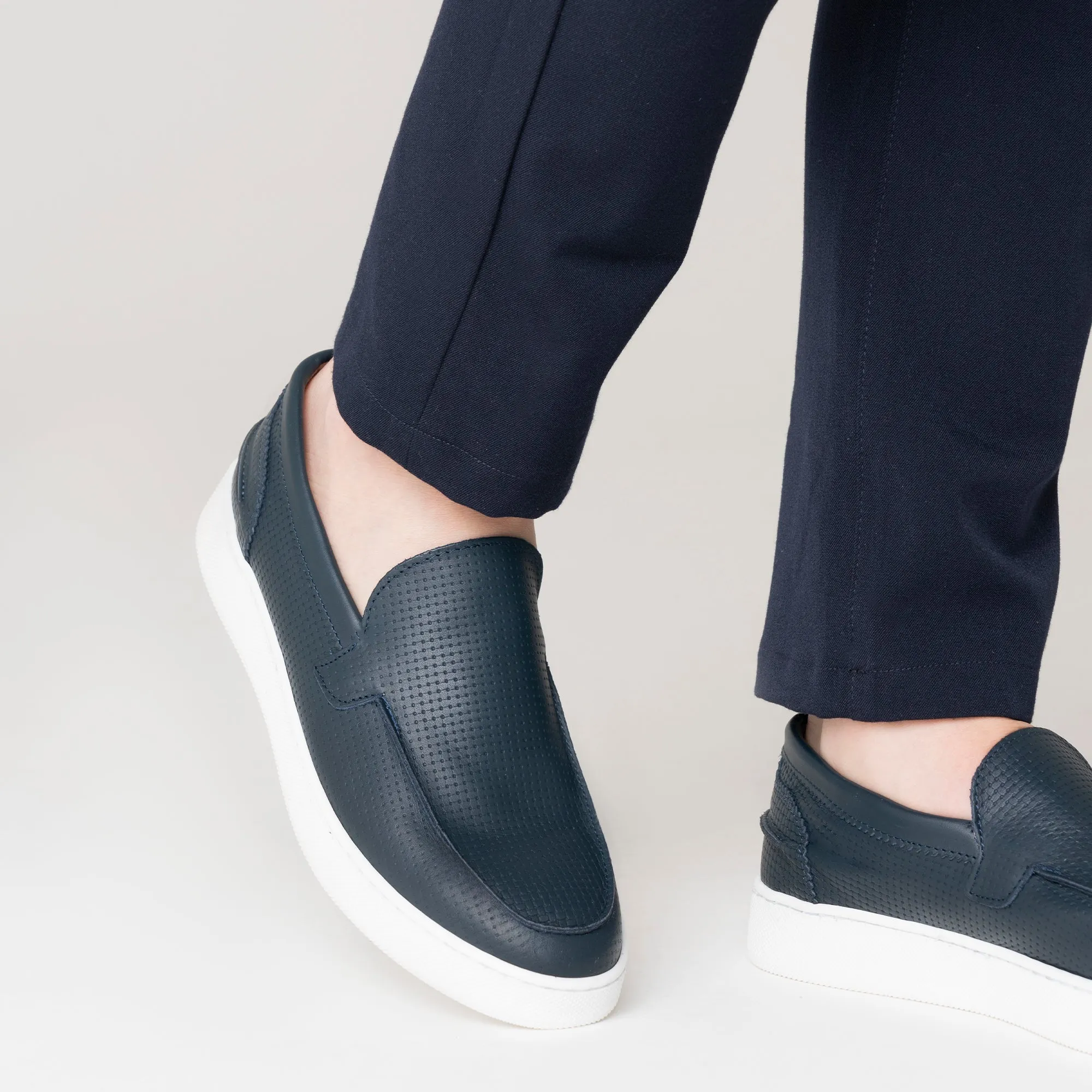 Soft in pelle slip on uomo