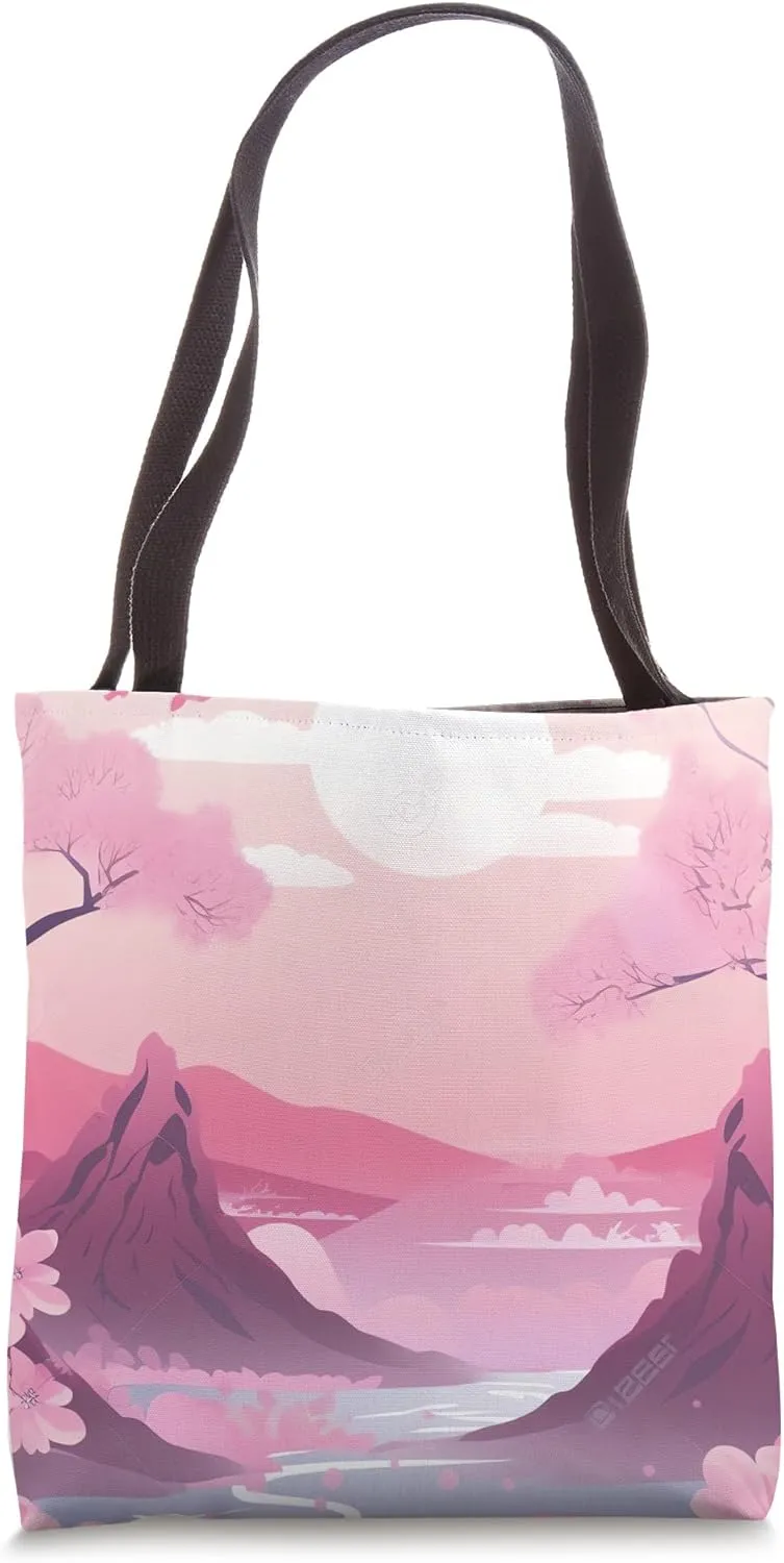 Soft Symphony Peaks Blossom Ballet in Pastel Colors Tote Bag