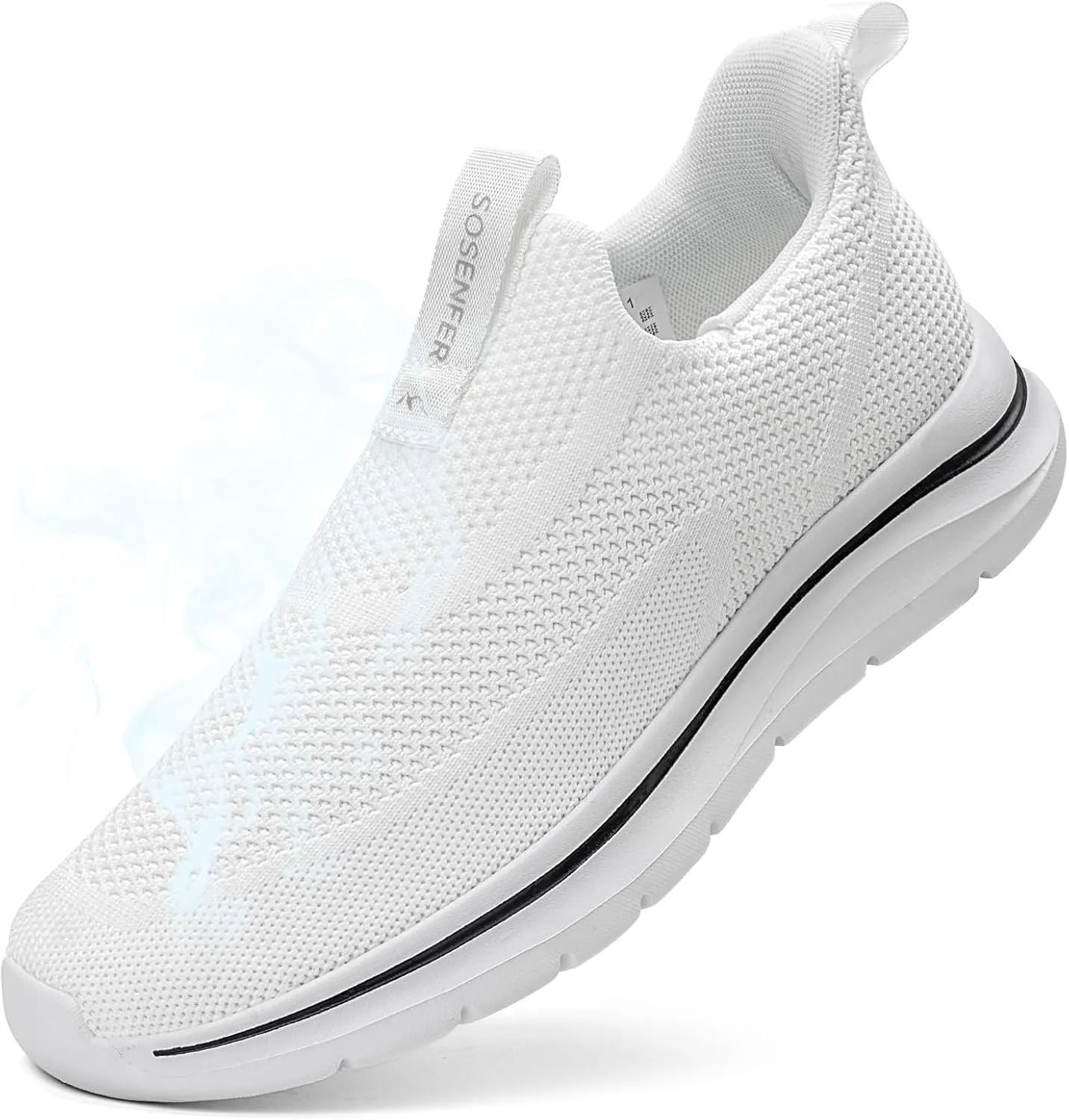 Sosenfer Mens Slip On Hands Free Walking Sneakers Slip in Breathable Athletic Running Shoes Ultra Lightweight Non Slip Tennis Shoes Workout Sneakers for Gym