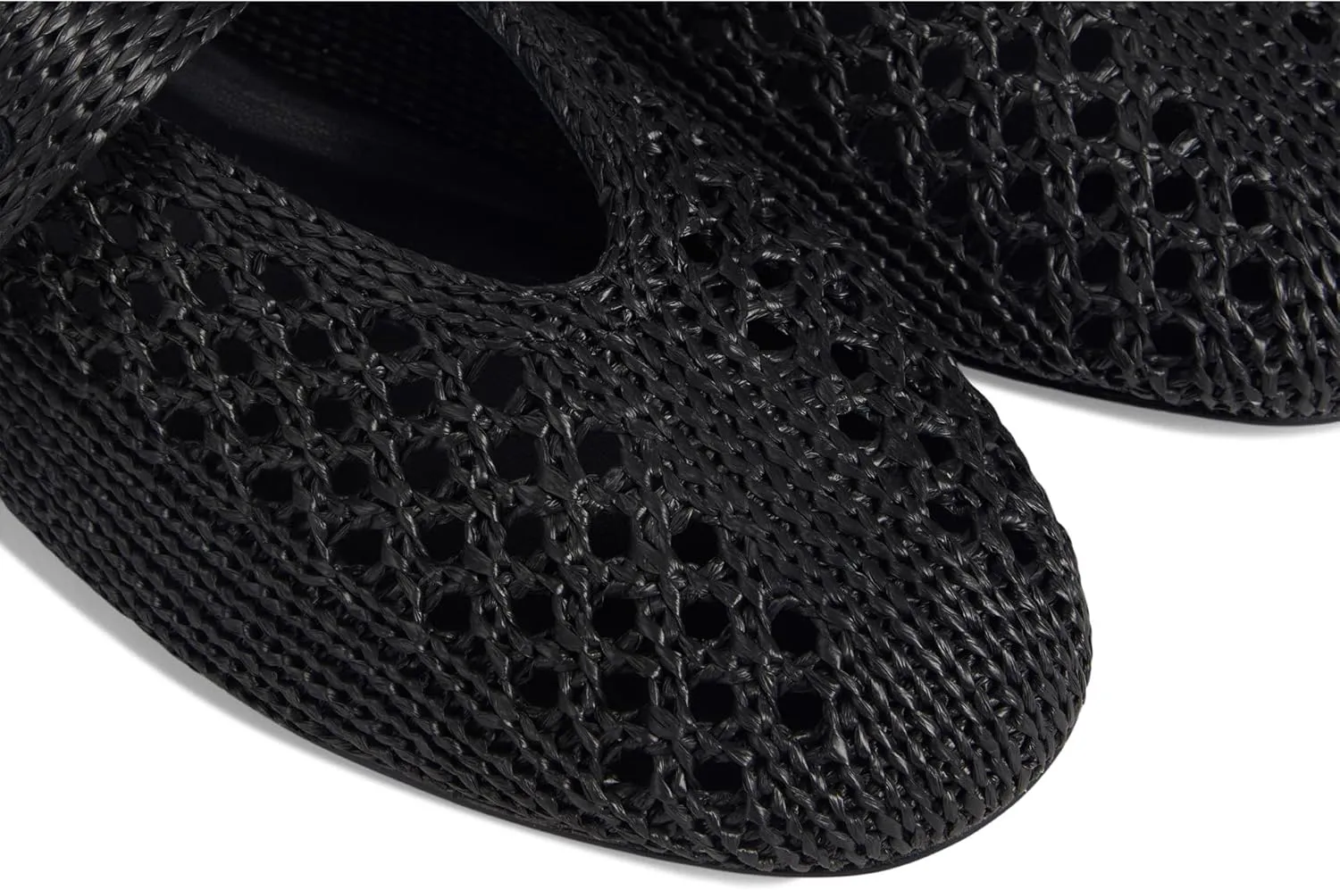 SOVANYOU Women's Ballet Flats Woven Mary Jane Flats Breathable Buckle Strap Raffia Shoes Comfortable Ballerina Flats