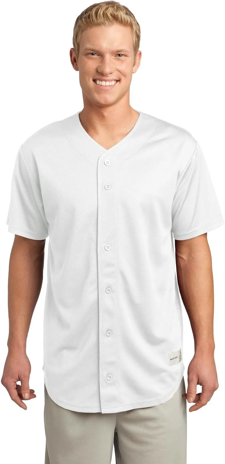 SPORT-TEK Men's PosiCharge Tough Mesh Full Button Jersey