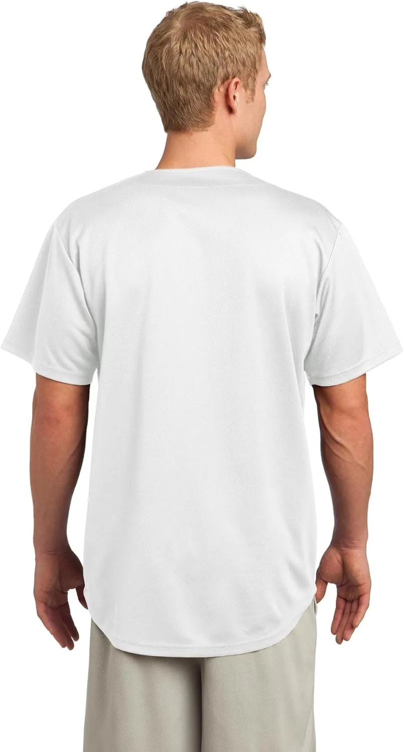 SPORT-TEK Men's PosiCharge Tough Mesh Full Button Jersey