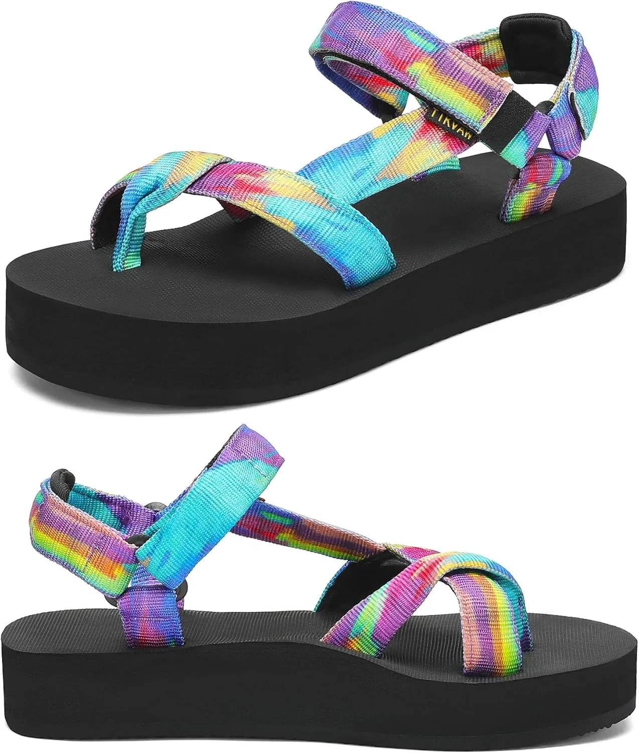 Sport Walking Water Sandals for Women with Arch Support & Adjustable Straps Platform Sandals Women Height Increase