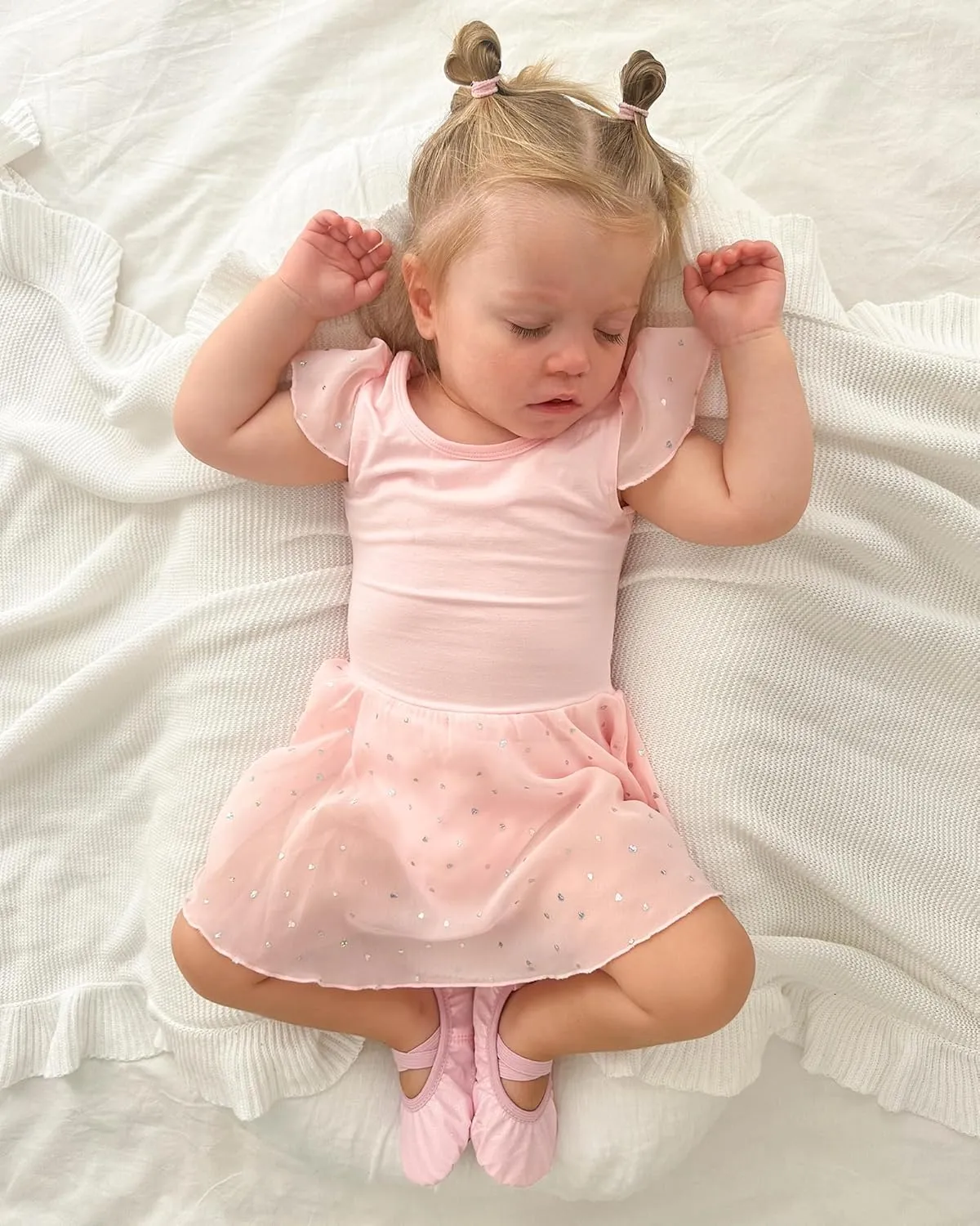 Stelle Ballet Leotards for Girls Dance Leotard with Skirt Toddler Pink Ballet Outfit Ruffle Sleeve Kids Dance Dress