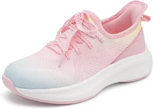 Stelle Girls Sneakers Kids Tennis Running Walking Shoes Slip-On Athletic Non Slip Lightweight Breathable Sport Shoes for Little/Big Kid