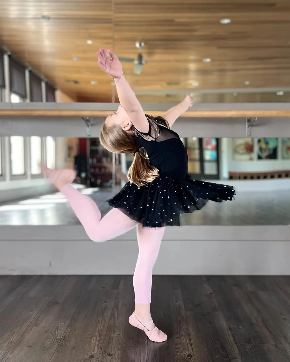 Stelle Puff Sleeve Ballet Leotards for Girls with Sparkly Tutu Skirted Toddler Dance Dress Outfit