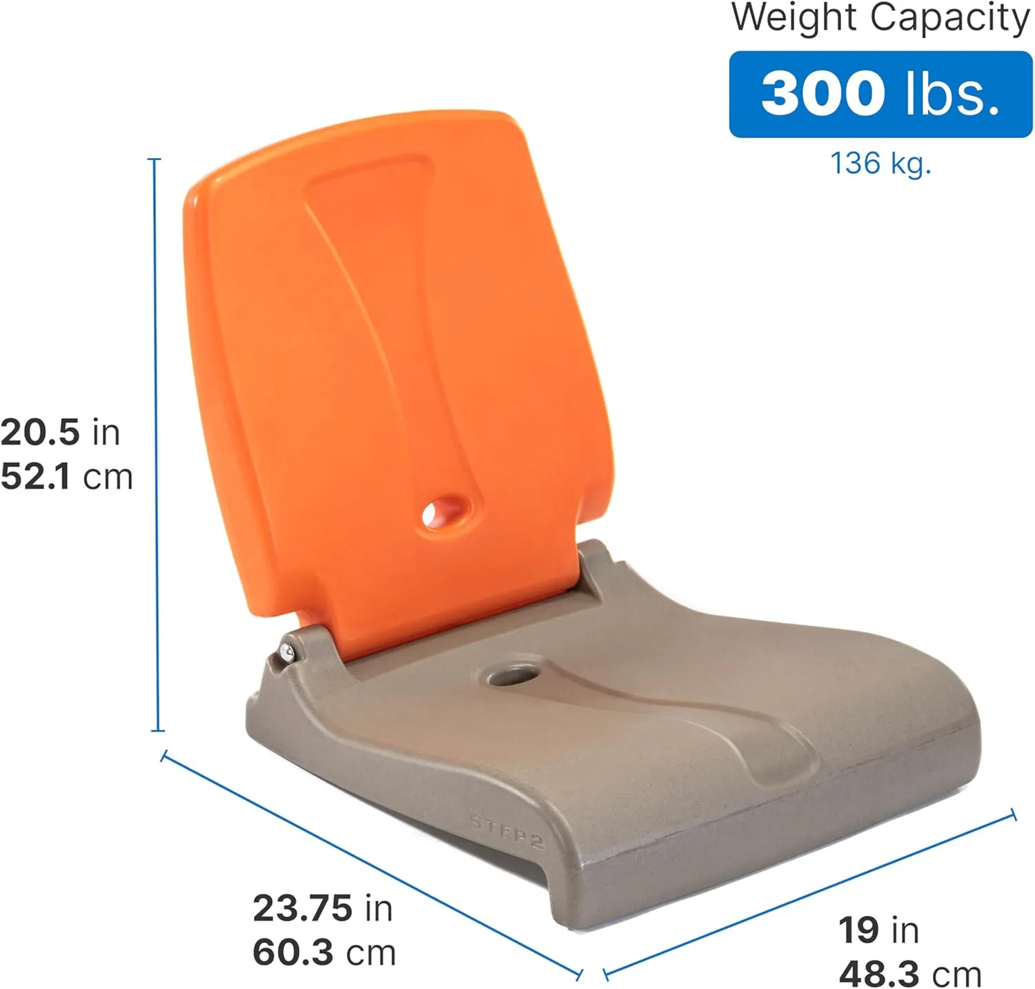 Step2 Folding Flip Seat, Lightweight Portable Outdoor Chair for Poolside, Camping, Beach, Boats, Tailgates, Durable Ground Chair with Back Support for Adults, Red & Blue