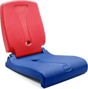 Step2 Folding Flip Seat, Lightweight Portable Outdoor Chair for Poolside, Camping, Beach, Boats, Tailgates, Durable Ground Chair with Back Support for Adults, Red & Blue