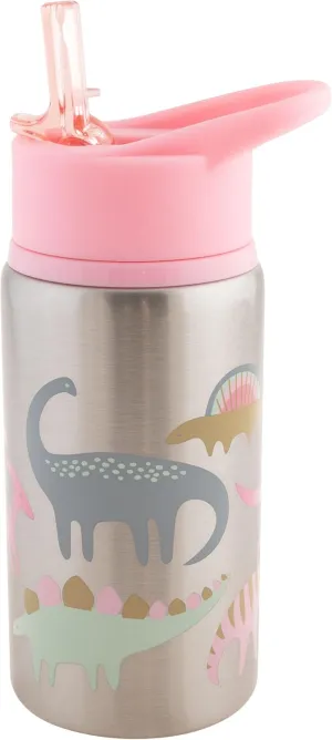 Stephen Joseph STAINLESS STEEL WATER BOTTLES PINK DINO, 18 Oz