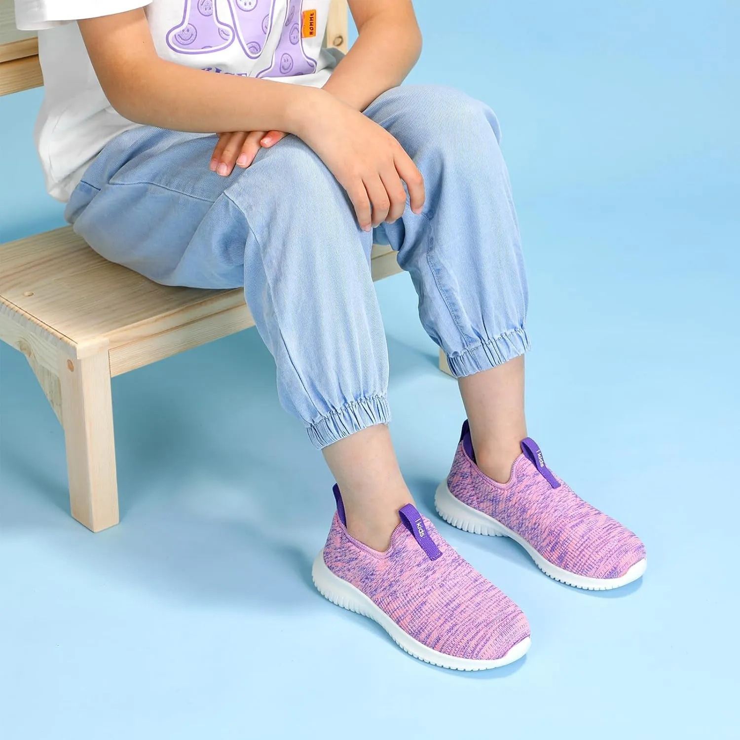 STQ Kids Shoes Girls Boys Lightweight Slip on Walking Sneakers