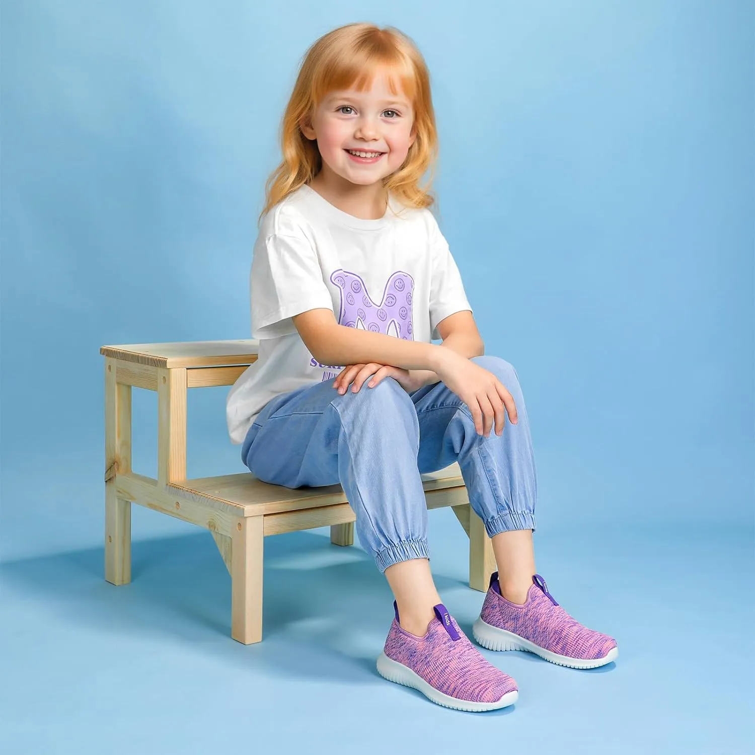 STQ Kids Shoes Girls Boys Lightweight Slip on Walking Sneakers