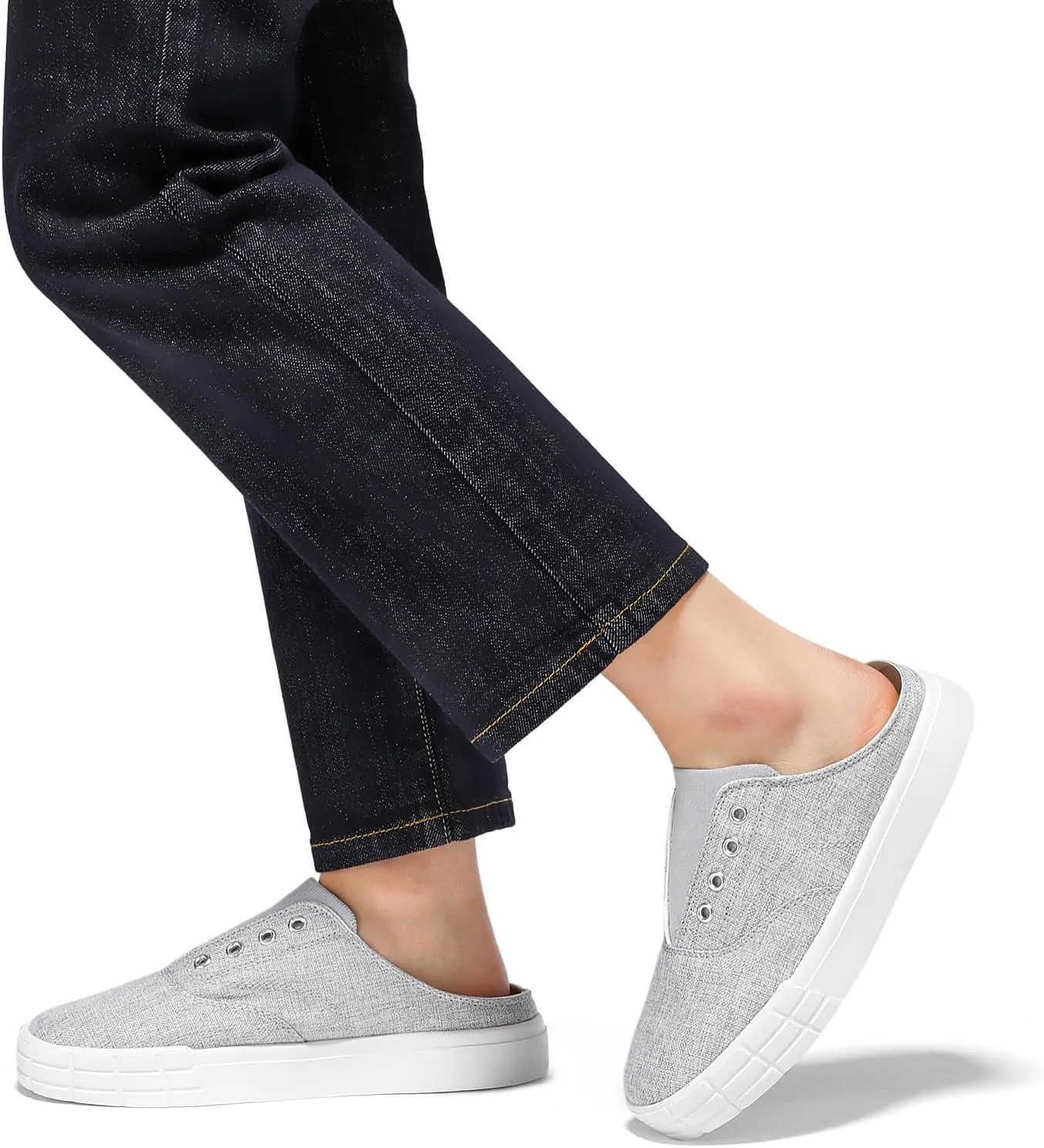 STQ Slip On Orthopedic Wide Shoes丨Lightweight Women Backless Casual Plantar Fasciitis Relief Mule Sneakers