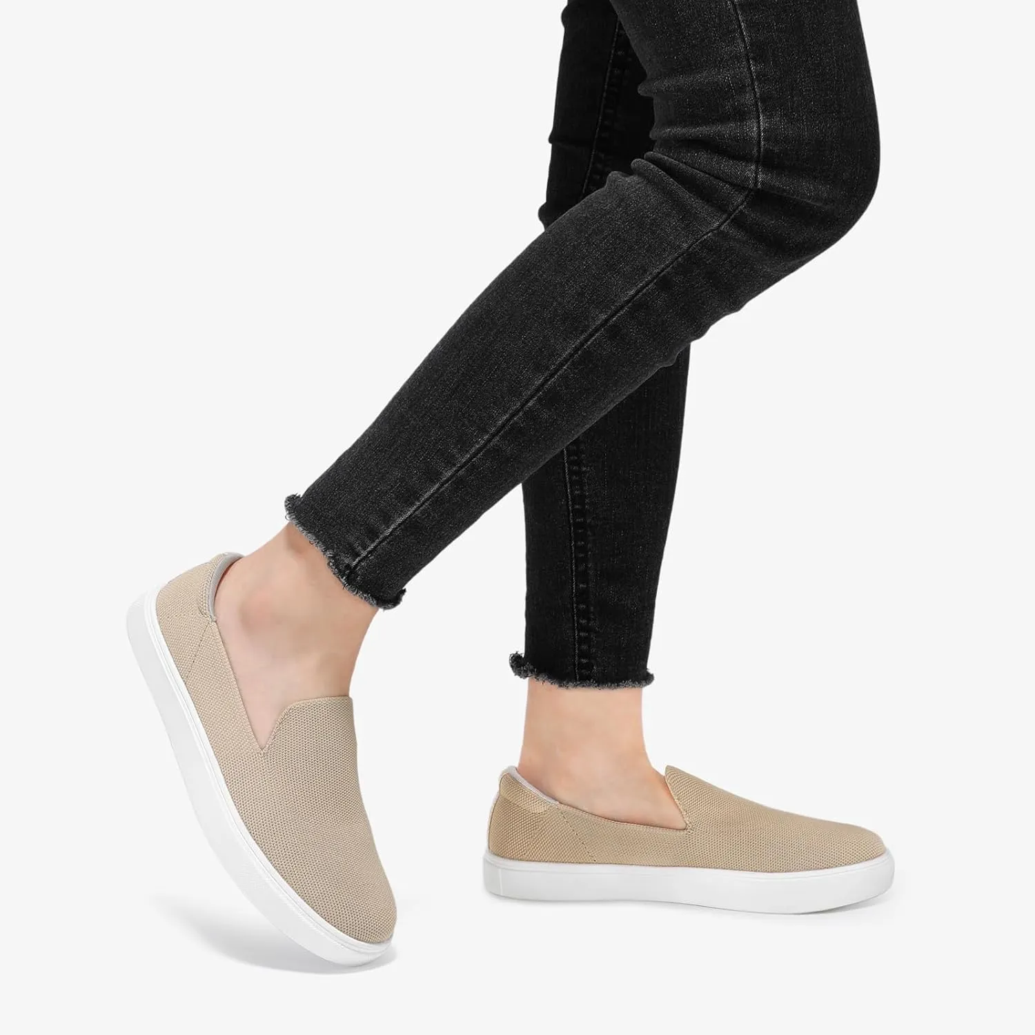 STQ Slip on Shoes for Women Breathable Fashion Sneakers Comfortable Knit Casual Shoes