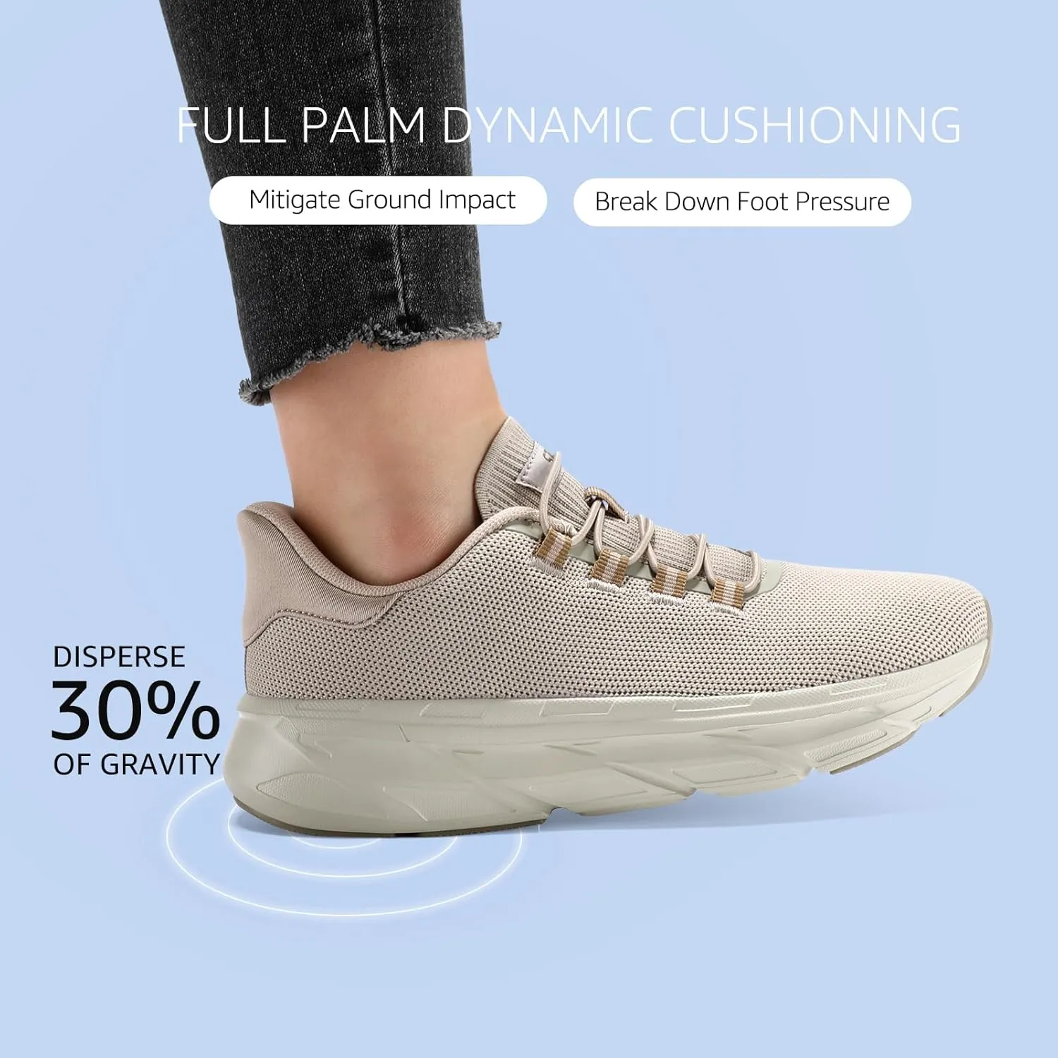 STQ Women's Slip On Walking Shoes Active Cushion Comfortable Tennis Breathable Non Slip Athletic Gym Workout Cross Training Sneakers