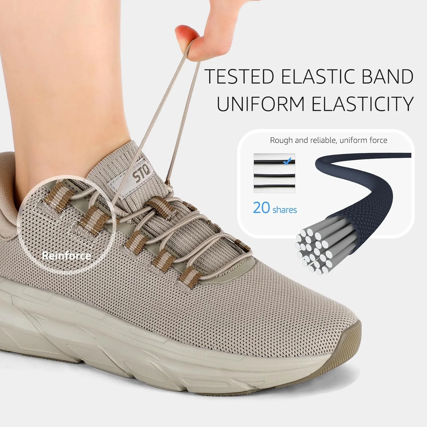 STQ Women's Slip On Walking Shoes Active Cushion Comfortable Tennis Breathable Non Slip Athletic Gym Workout Cross Training Sneakers