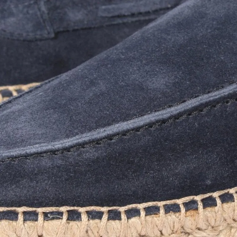 Strazoro | Suede Espadrille Loafers with Jute Sole and Slip-on Fit (Men)