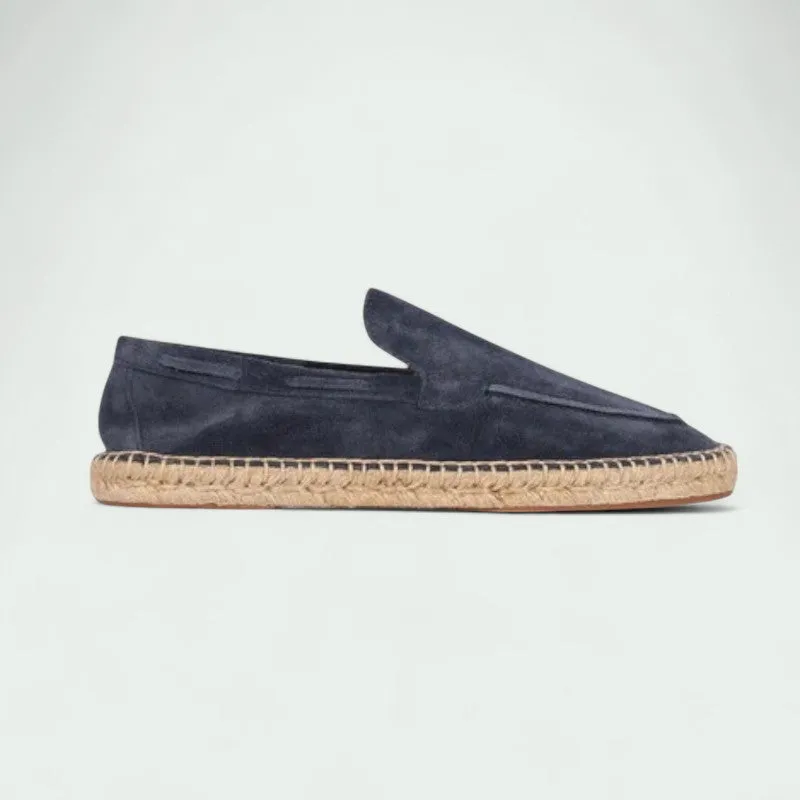 Strazoro | Suede Espadrille Loafers with Jute Sole and Slip-on Fit (Men)