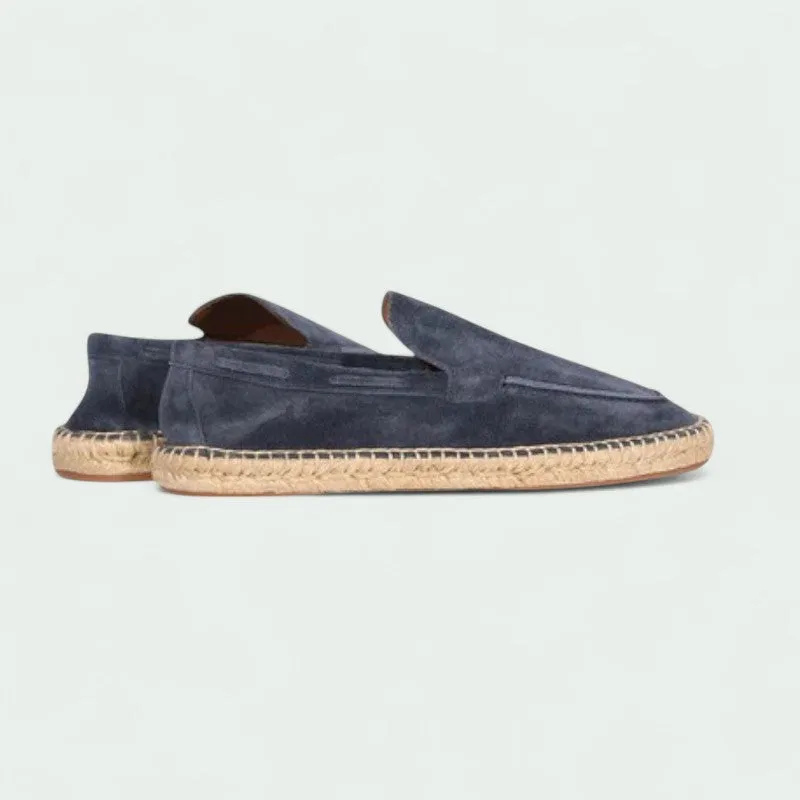 Strazoro | Suede Espadrille Loafers with Jute Sole and Slip-on Fit (Men)