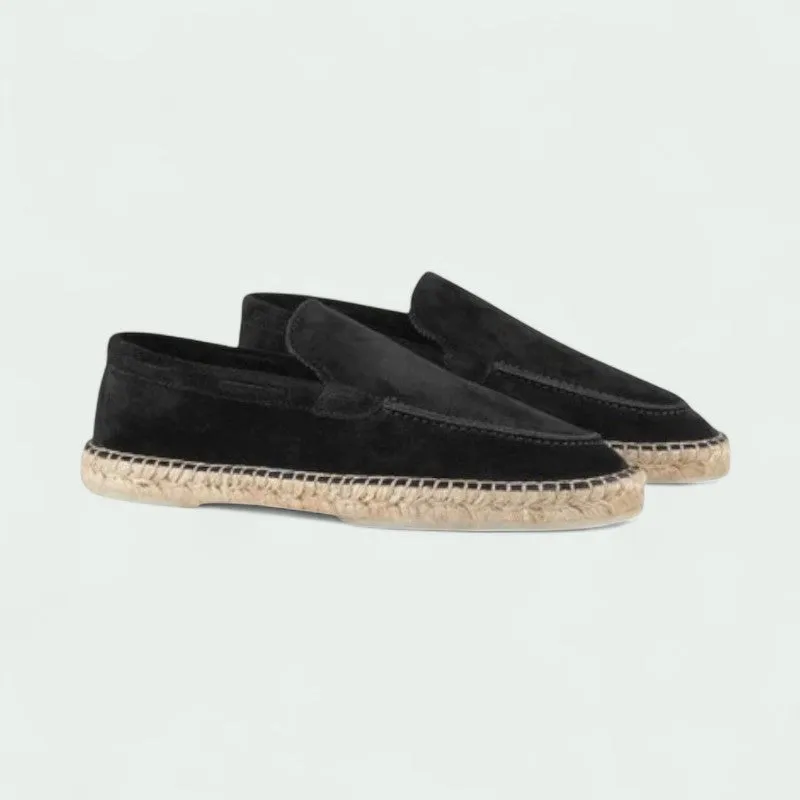 Strazoro | Suede Espadrille Loafers with Jute Sole and Slip-on Fit (Men)