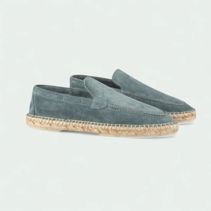 Strazoro | Suede Espadrille Loafers with Jute Sole and Slip-on Fit (Men)