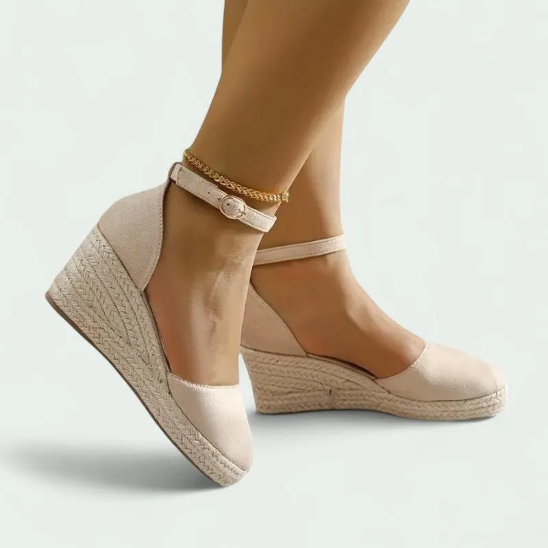 Strazoro | Women's Wedge Sandals Ankle Strap Braided Sole Espadrille