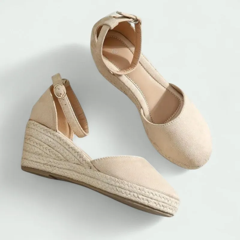 Strazoro | Women's Wedge Sandals Ankle Strap Braided Sole Espadrille