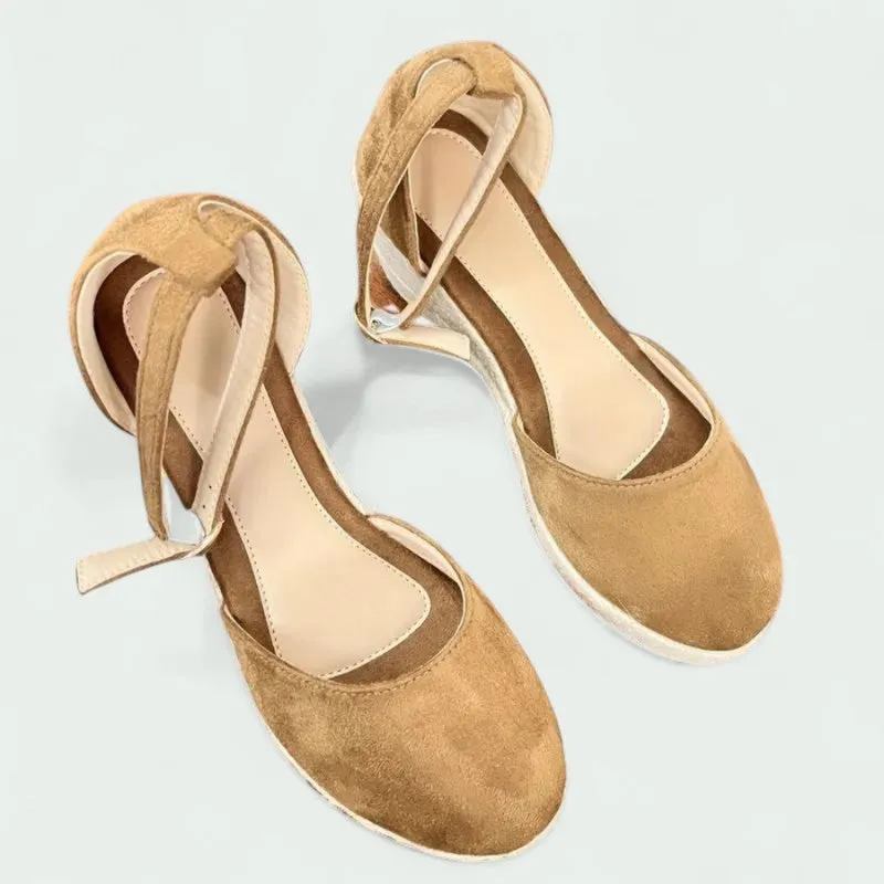 Strazoro | Women's Wedge Sandals Ankle Strap Braided Sole Espadrille