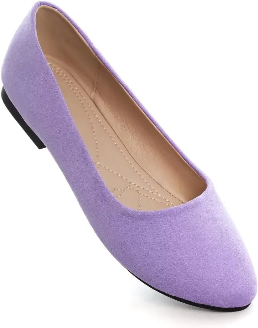 Stunner Women Cute Slip-On Ballet Shoes Soft Solid Classic Pointed Toe Flats