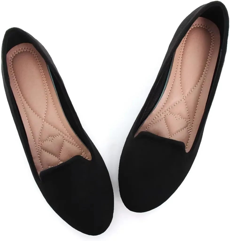 Stunner Women Cute Slip-On Ballet Shoes Soft Solid Classic Pointed Toe Flats