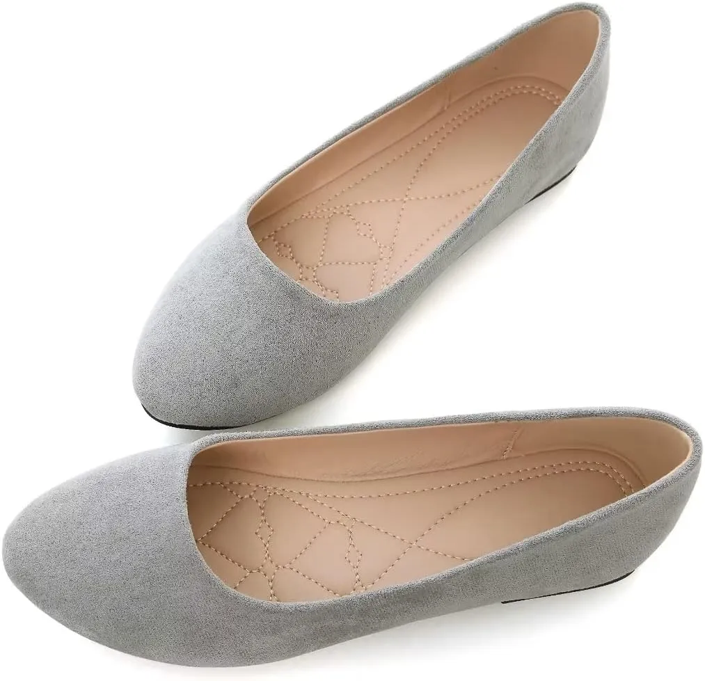 Stunner Women Cute Slip-On Ballet Shoes Soft Solid Classic Pointed Toe Flats