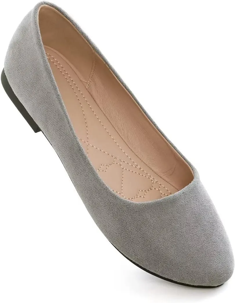Stunner Women Cute Slip-On Ballet Shoes Soft Solid Classic Pointed Toe Flats