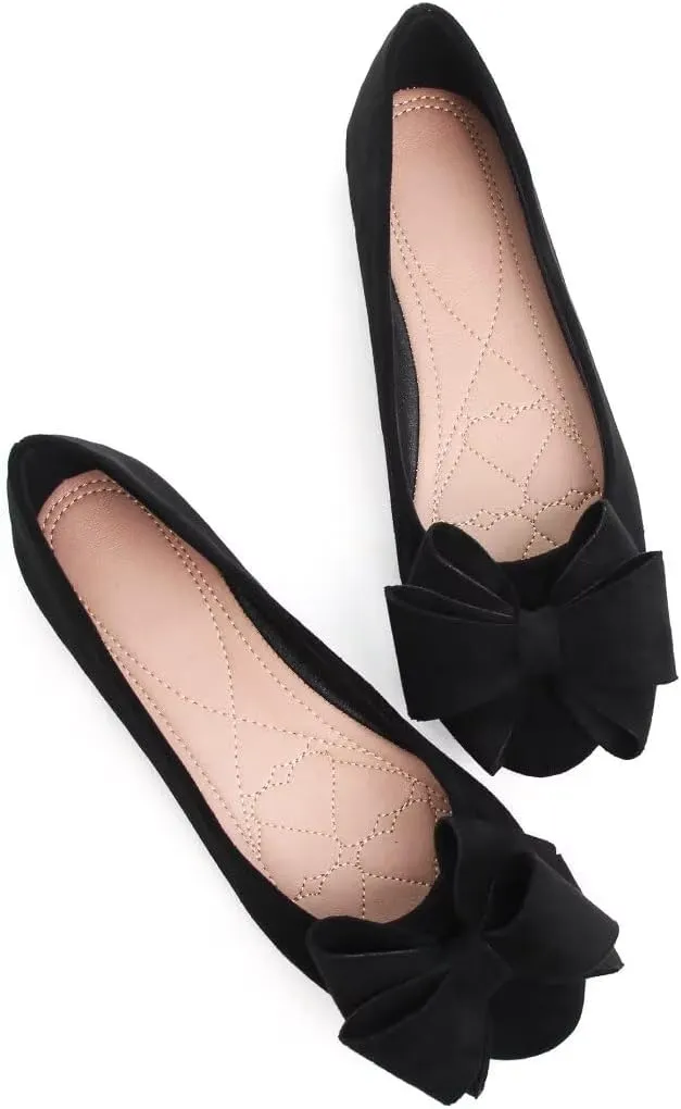 Stunner Women's Dress Flats Cute Round Toe Bowknot Flats Comfortable Ballet Flats Casual Slip On Flat Shoes