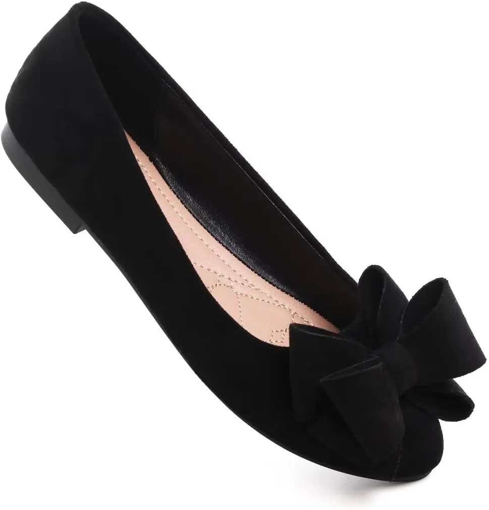 Stunner Women's Dress Flats Cute Round Toe Bowknot Flats Comfortable Ballet Flats Casual Slip On Flat Shoes