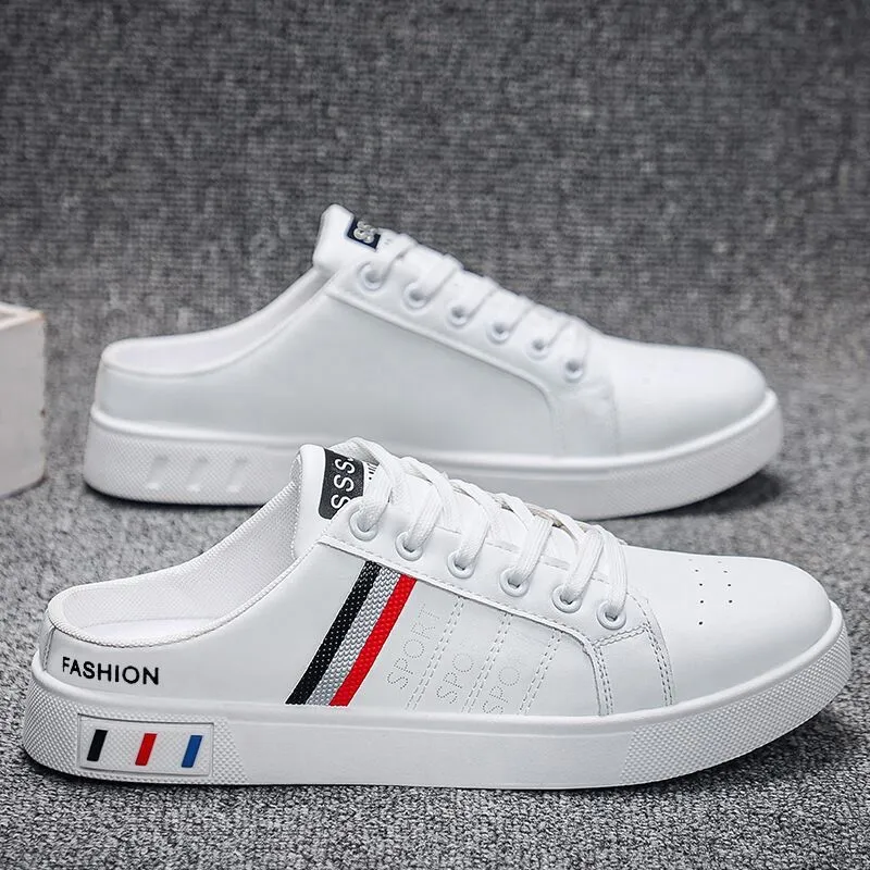 Summer Men's Casual Breathable Semi Slipper White Shoes