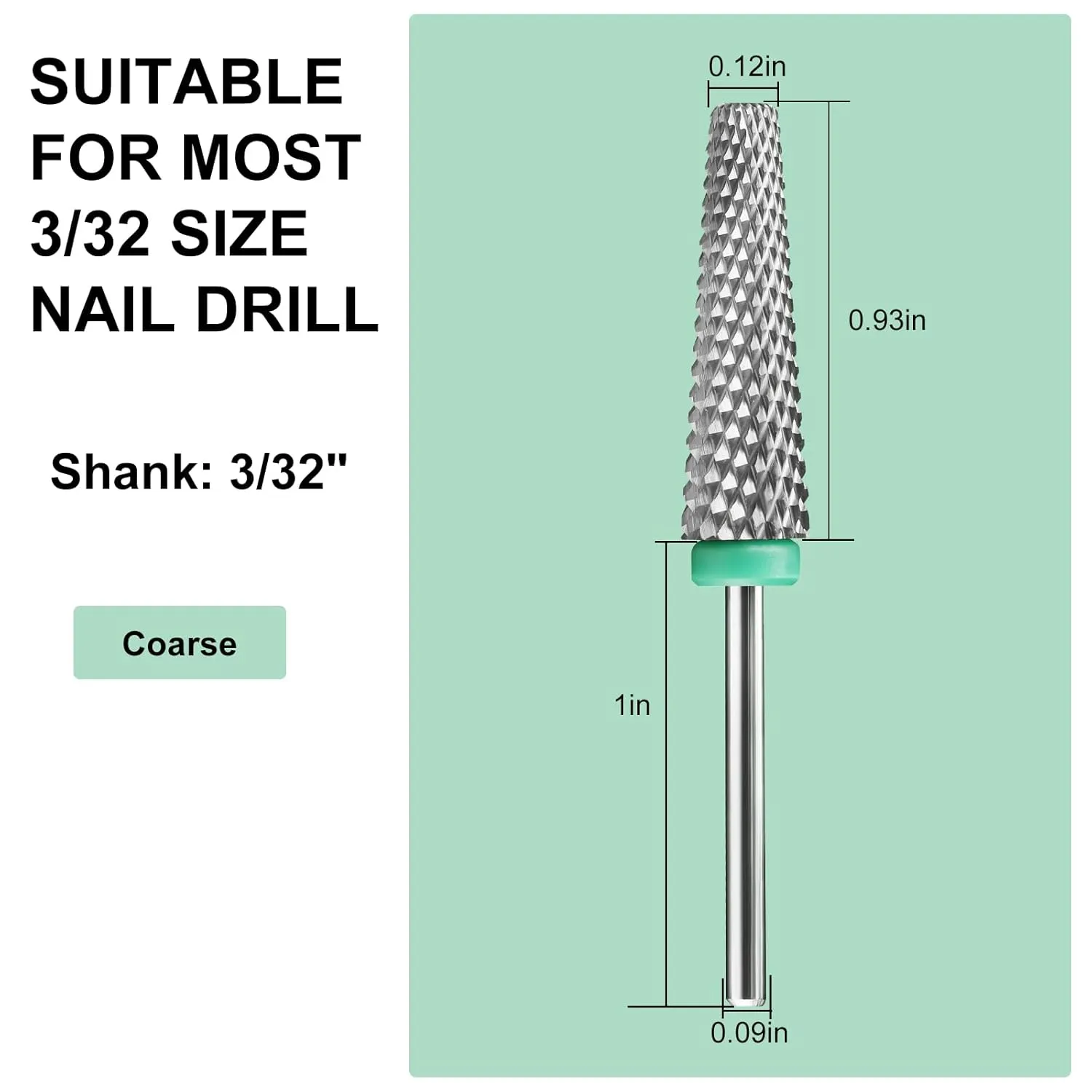 Super Long 5-IN-1 Tungsten Carbide Bit,Electronic Nail Drill Bit for Acrylic Gel Nails Dual Nail Form Remove,3/32 Diameter Nail Bit for E-File Nail Drill(Coarse)