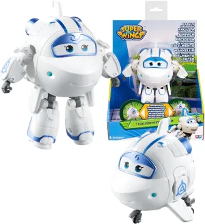 Super Wings 5 Inch Transformable Toys Astra, Transforming from Jet to Bot with Real Mobile Wheels, Airplane Toy Birthday Party Supplies for Preschool Boys Girls Age 3 , White