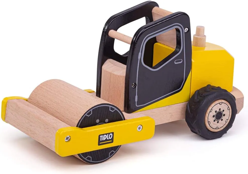T0416 Wooden Road Roller Construction Vehicles