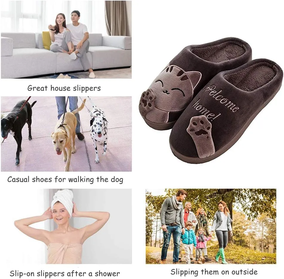techcity Women's & Men's Comfort Memory Foam Slippers Breathable Fuzzy Slip on Clog House Shoes w/Indoor Outdoor Anti-Skid Sole